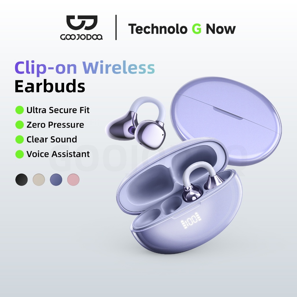 GOOJODOQ J235 หูฟังบลูทูธ หูฟัง Bluetooth 5.3 Ipx5 ไมโครโฟนในตัว หูฟังไร้สาย หูฟังclipon สมาร์ททัช