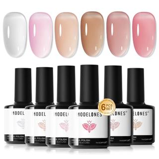 Modelones ชุดน้ำยาทาเล็บเจล 6 สี 7ml ชุดเจลทาเล็บสีนู้ดเพื่อ…