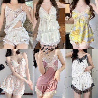 Sexy Charm 🥨🥨เซตชุดนอน ชุดนอนลูกไม้ ชุด2ชิ้น มีให้เลือกหลายส…