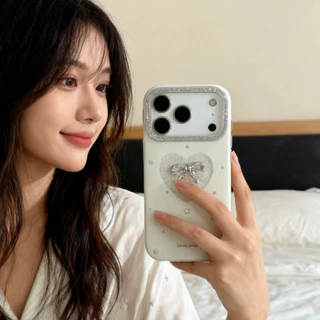 เคสสวยหรู ลายโบว์ติดเพชร for iphone 17、17pro、17promax、16、16pro、16promax、15、15promax、14、14promx、13、13promax เคสไอโฟน 17