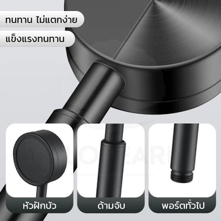 GLOPEARL หัวฝักบัวแรงดันสูง สแตนเลส 304 ดีไซน์ทันสมัย น้ำไหลนุ่มนวล สบายผิว