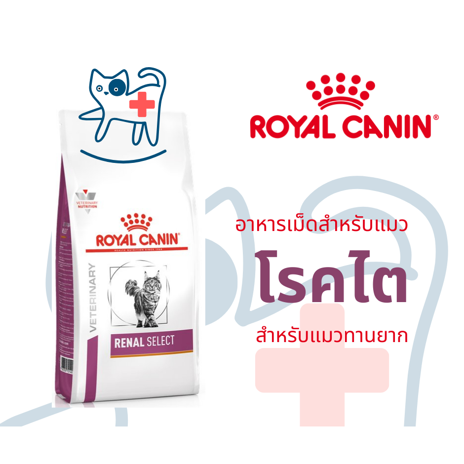 Royal Canin RENAL SELECT CAT 2 kg / 4 kg อาหารแมวประกอบการรักษาโรคไต ชนิดเม็ดสอดไส้ สำหรับแมวกินยาก เลือกกิน