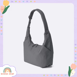 พร้อมส่ง🔥ของแท้ GU Cocoon Shoulder Bag กระเป๋าสะพายข้าง ผ้าไนลอน หนังเทียม ขนาดใหญ่ใส่ A4 ได้