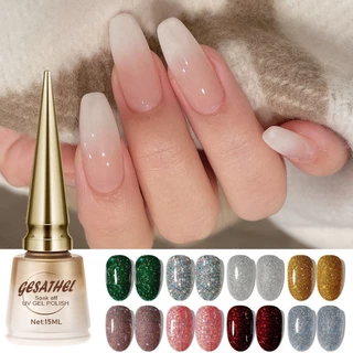 สีทาเล็บ สีทาเล็บเจล สีเล็บเจล GESATHEL 47สี UV/LEDสีเจล ยาทาเล็บเจล สีเจลทาเล็บ เล็บเจลแท้สวยๆ 15ml