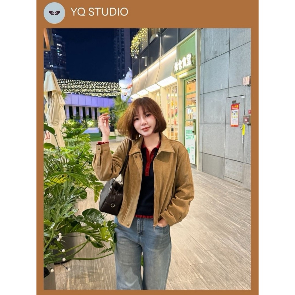 MG675 YQ KOREAN SHOP Neyo Suede Jacket Jacket หนังกลับ Premium ป้ายYQ