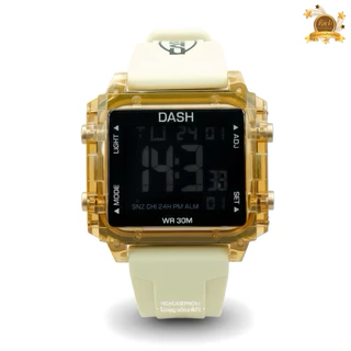 นาฬิกาข้อมือ DASH แท้ รหัส D1 กันน้ำ 100% ระบบดิจิตอล หน้าเหลี่ยม ขอบใส สายยางเรซิ่น มีหลายสี