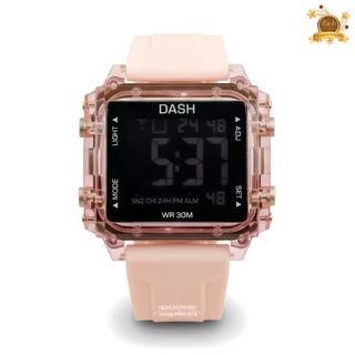 นาฬิกาข้อมือ DASH แท้ รหัส D1 กันน้ำ 100% ระบบดิจิตอล หน้าเหลี่ยม ขอบใส สายยางเรซิ่น มีหลายสี