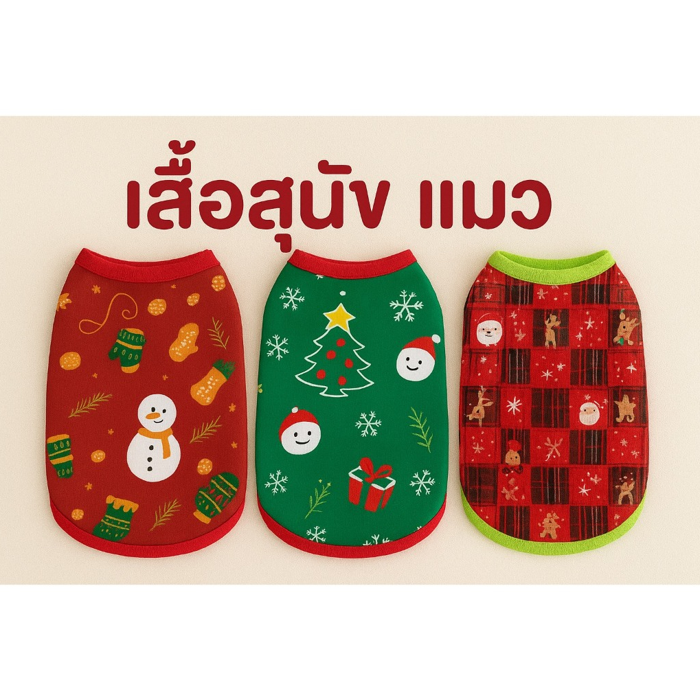 สื้อผ้าสัตว์เลี้ยง เสื้อยืด ลายคริสต์มาส สําหรับสุนัข แมว
