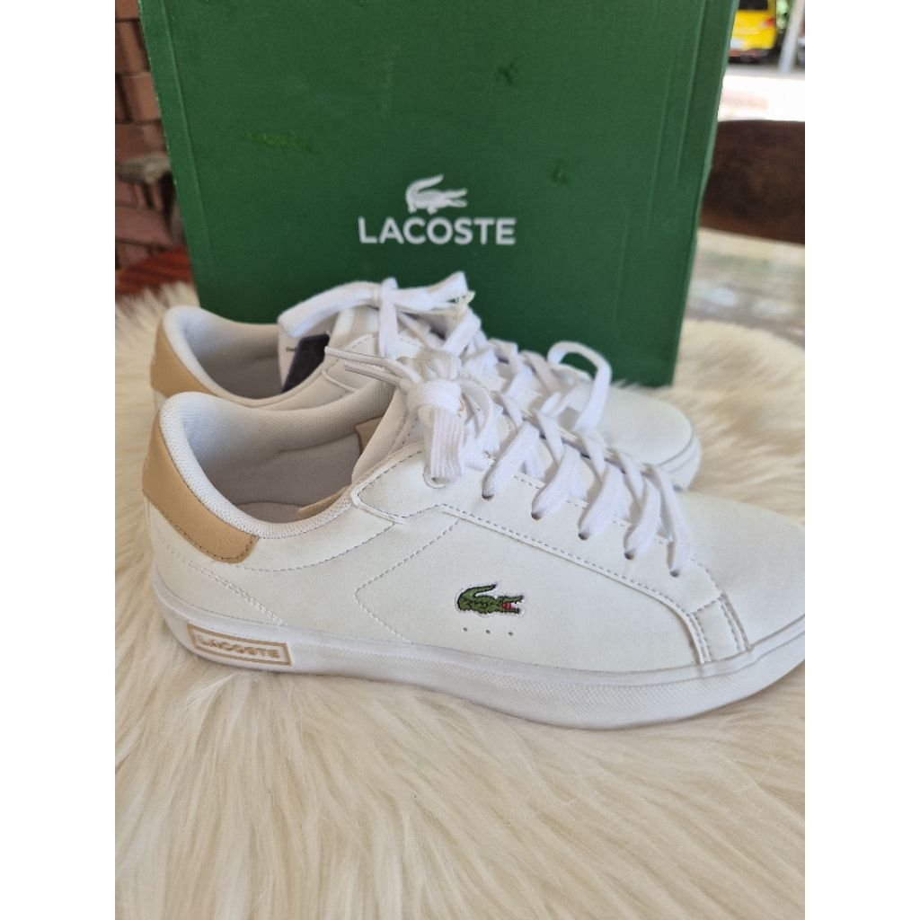 รองเท้าผ้าใบ lacoste ของแท้ 100%