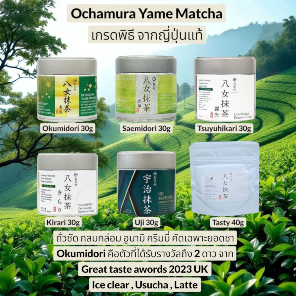 [มัทฉะพร้อมส่งในไทย] Ochamura Yame Matcha มัทฉะโทนถั่วแท้ แชมป์ประกวดญี่ปุ่น เกรด Ceremonial