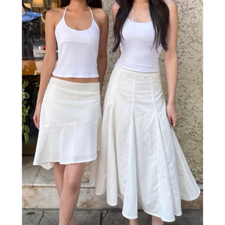 Benabaker Kiko Skirt กระโปรงยาวแนวเฉียง กระโปรงดำ กระโปรงขาว กระโปรงลายปัก