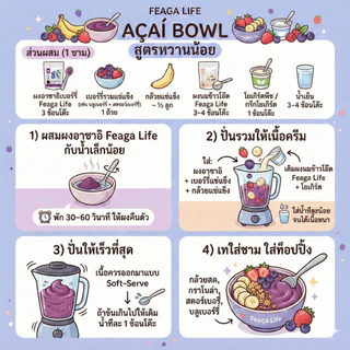 ผงอาซาอิเบอร์รี่ ผิวสวย Freeze-dried Acai Berry Powder Feaga Life (ฟีก้าไลฟ์) 80 กรัม พร้อมส่ง
