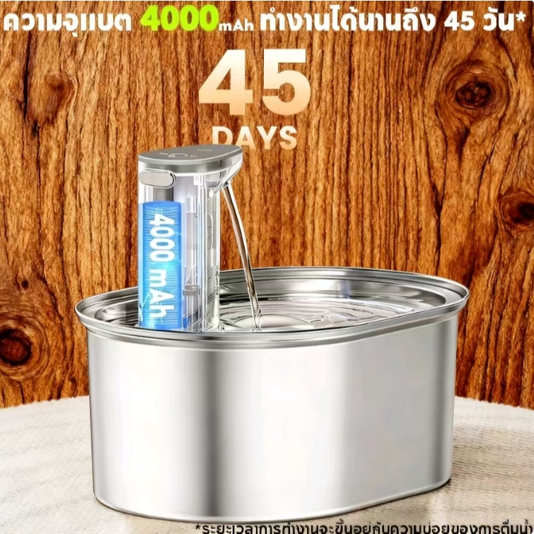 เครื่องน้ำแมวอัจฉริยะ 3.2L ระบบเซ็นเซอร์ น้ำไหลเวียนฟิลเตอร์ 4 ขั้น รักษาความสะอาด ทำงานเงียบ - รูปที่ 2