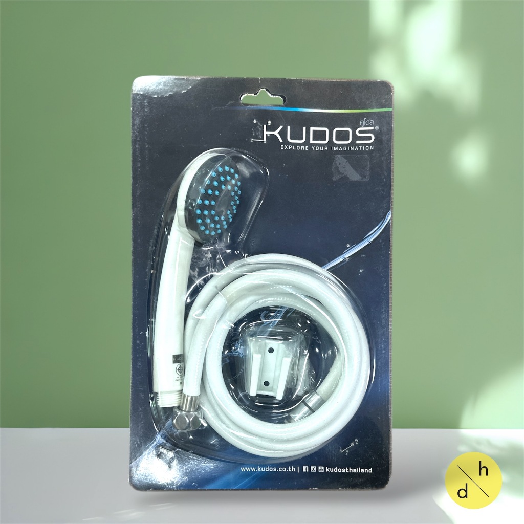 KUDOS ชุดฝักบัวพร้อมสายและที่แขวน สีขาว