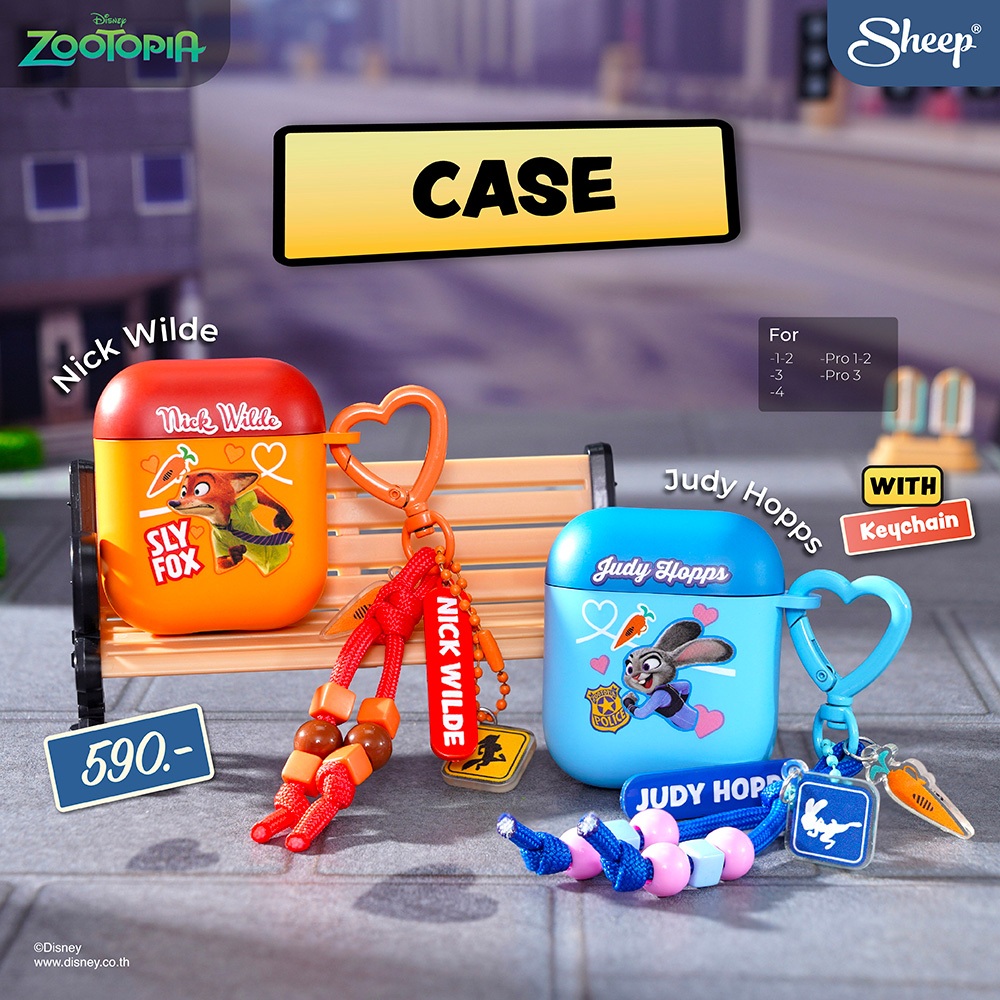 [For Airpods Zootopia] Zootopia Limited Collection เคสสำหรับAirpods 1/2/3/4 Pro ลายซูโทเปีย กันกระแทกได้ดี แถมพวงกุญแจ