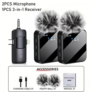 F11 ไมค์ติดเสื้อไร้สาย Wireless Microphone ระบบตัดเสียง เสียงชัด ถ่ายVDO/Live 3-in-1 พร้อมแผ่นกรอง Pop