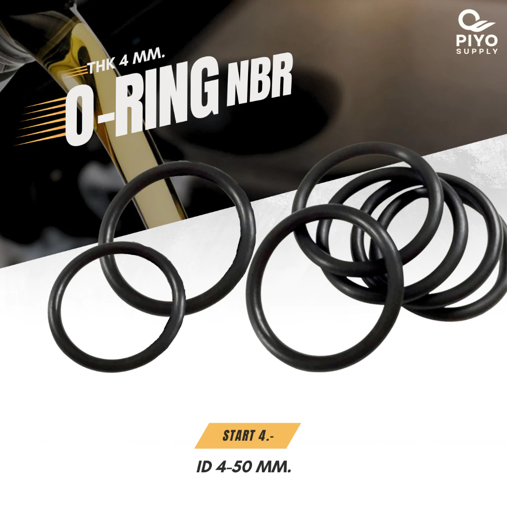 โอริง O-Ring วงใน ID 4 - 50 mm ความหนา 4 มิล ยางโอริง NBR 70 เลือกขนาดได้ ยี่ห้อ GAPI นำเข้าจากอิตาลีของแท้ 100%