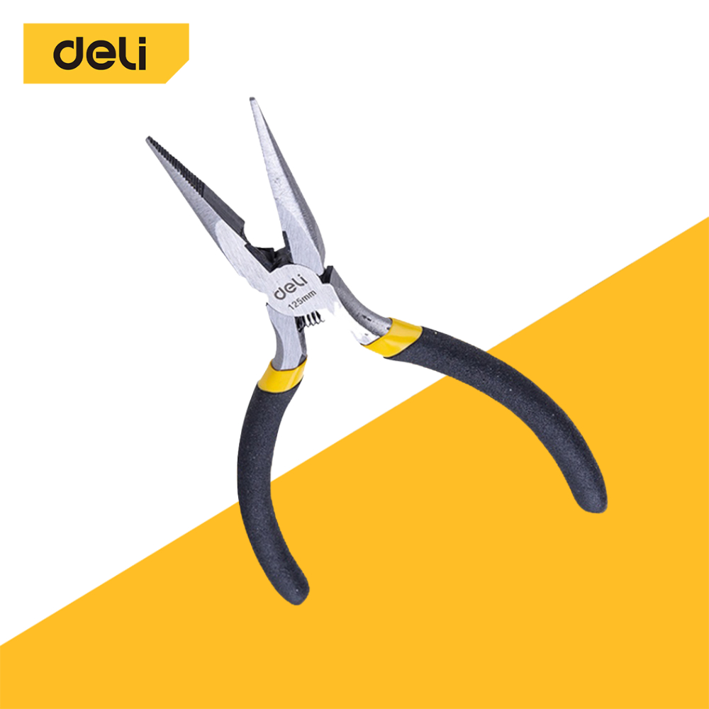 Deli คีมปากจิ้งจก คีมปากแหลม คีมตัดปากเฉียง คีมมินิ 5 นิ้ว คีมปากแหลมขนาดเล็ก คีมตัดสายไฟ ​ใช้งานทนทาน ขนาดเล็ก Pliers