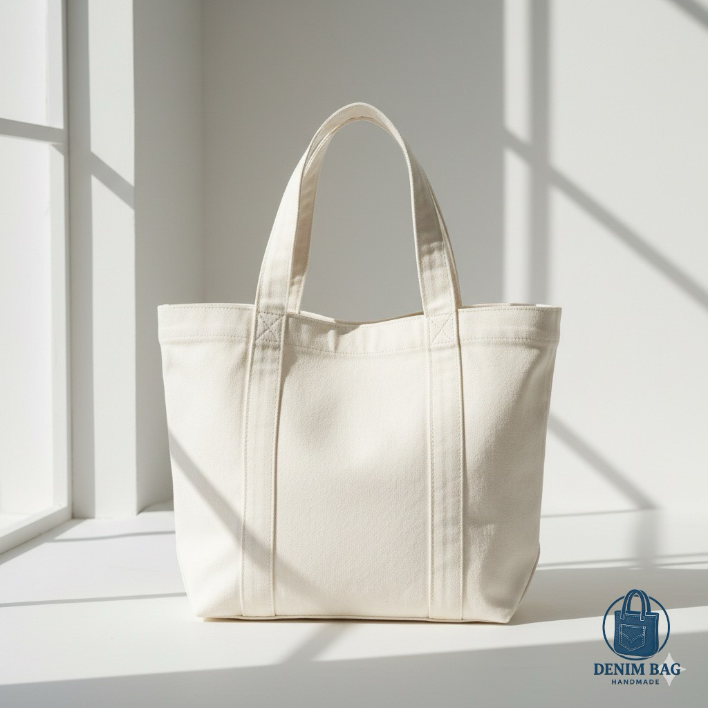 Denim Jeans White Bag