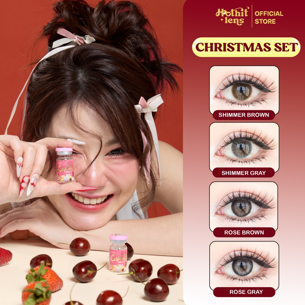 [ต้องกด 2 คู่ โปร 1 แถม 1] คอนแทคเลนส์ Candylens คอลเลคชั่นคอนแทคเลนส์ผสมผงกากเพชร รุ่น Shimmer และ Rose