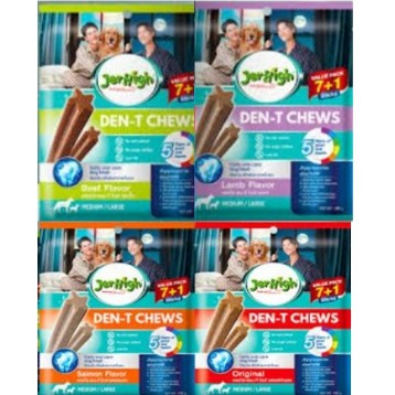 Jerhigh 180g Den-T Chews (แพ็คใหญ่ 1ซอง) สำหรับสุนัขพันธุ์กลาง-พันธุ์ใหญ่ ขนมขัดฟันสุนัข กินปากหอมสะอาด ฟันแข็งแรง