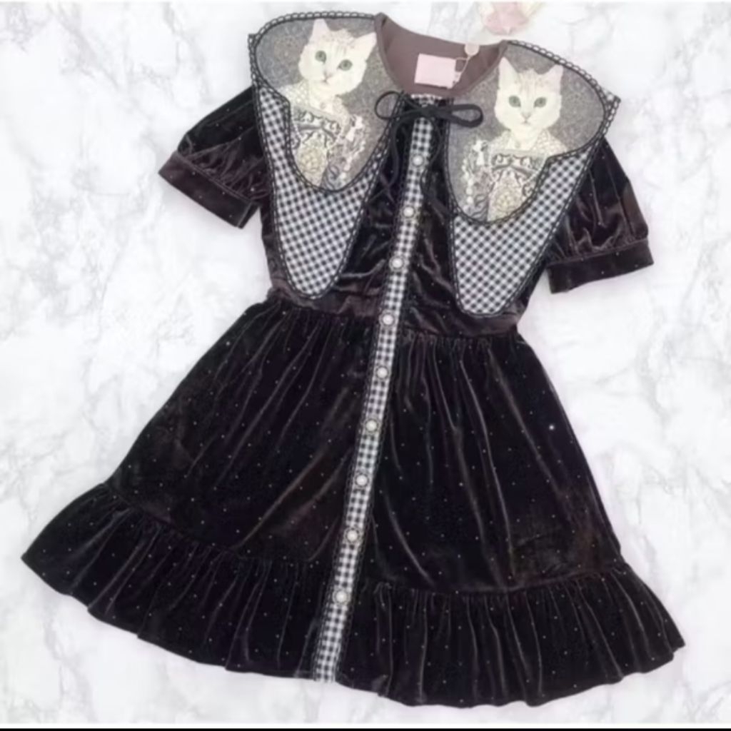 Maria Diamond dress เดรสน้องแมว SIZE M มือสอง