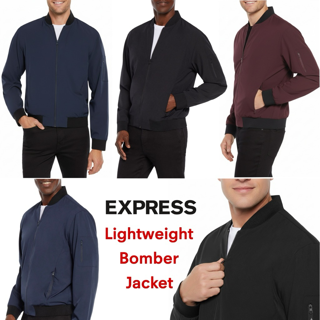 เสื้อแจ็คเก็ตแขนยาว Express Men's Lightweight Bomber Jacket