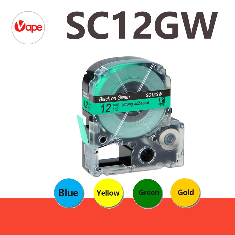 เทปพิมพ์ฉลาก Epson SC12GW SC9GW  ใช้ได้กับ Epson SR670 SR610X SR707 SR710 SR717 SR720 SR737 SR750 SR