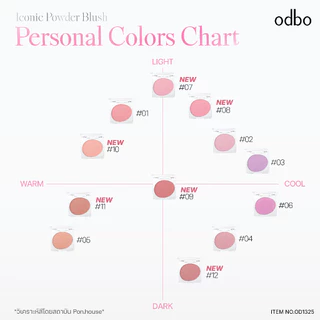 odbo (เบอร์ใหม่!! ของแท้ ส่งตรงจากแบรนด์ 100%) ICONIC POWDER BLUSH - OD1325 #บลัชกลมไอโคนิค