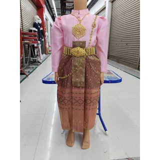 ชุดไทยเด็กบรมพิมาน ชุดไทยเด็กจิตรลดา ชุดไทยอัมรินทร์เด็ก(แถมเข็มขัดทองแบบเป็นผ้า)
