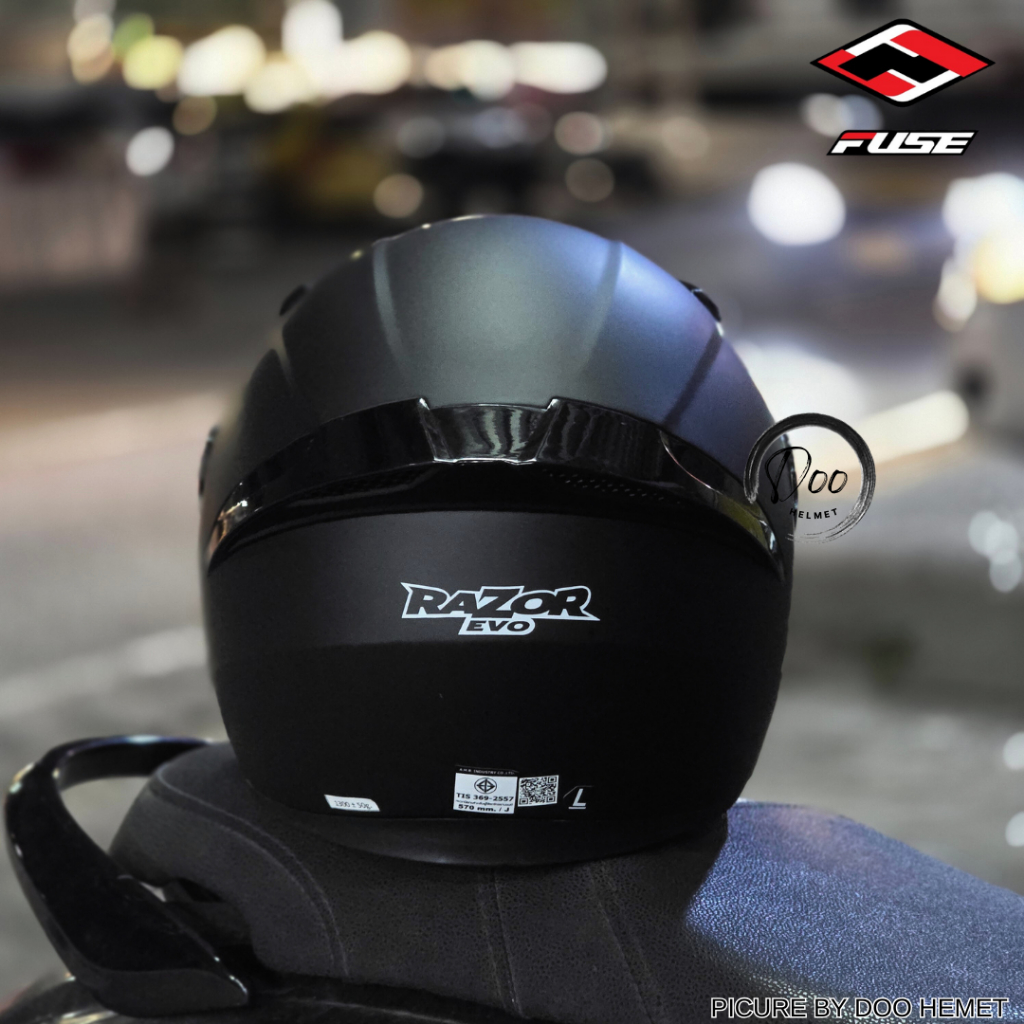 หมวกกันน็อค เต็มใบ FUSE รุ่น Razor Evo หมวกกันน็อคเต็มใบหุ้มคาง ถอดซักได้ รองรับบลูทูธ S-L - รูปที่ 2