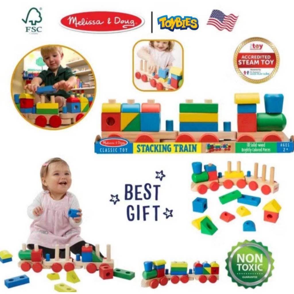 Melissa & Doug: Stacking Train บล๊อคต่อ ของเล่นรถไฟ ตัวต่อ(อายุ2y+)