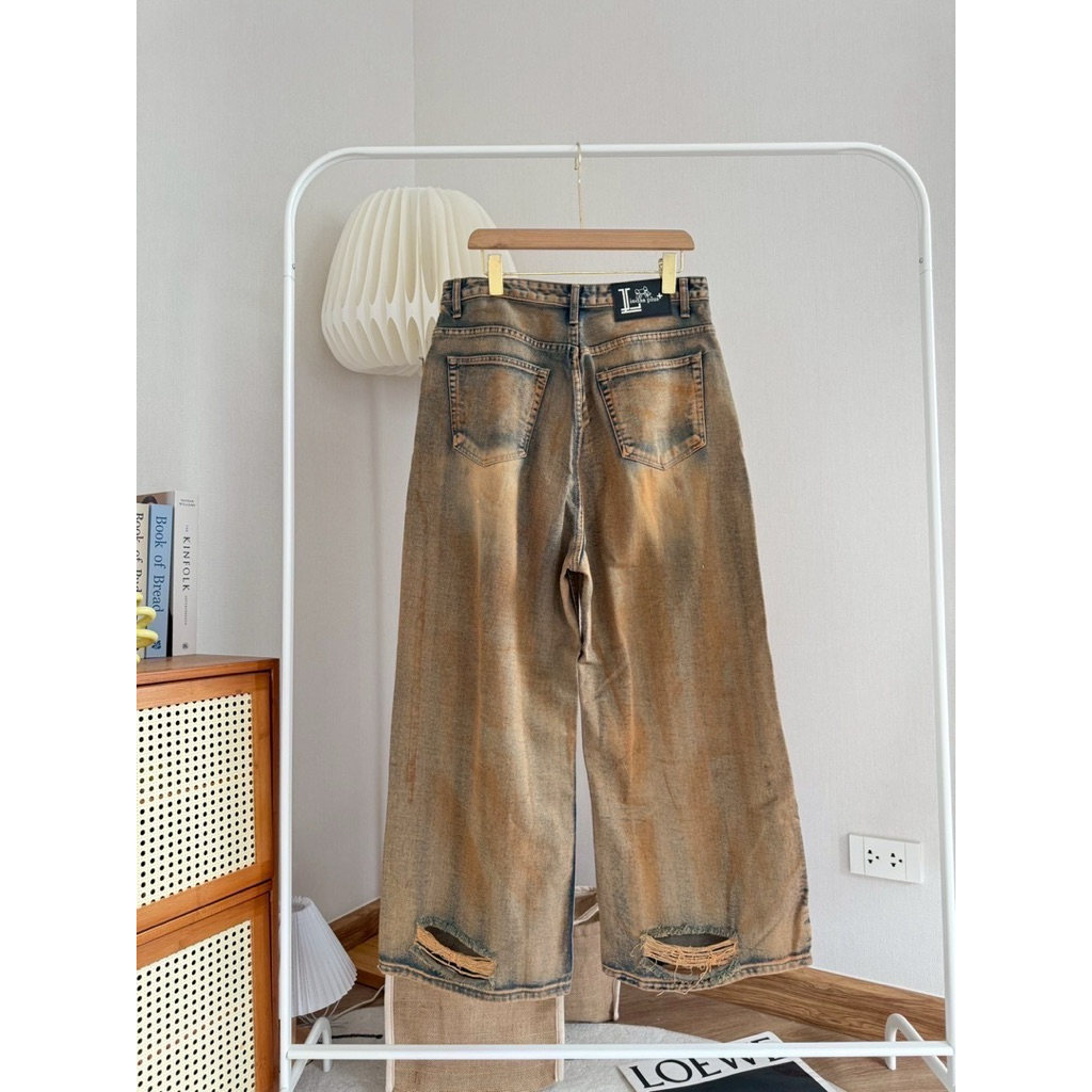 น้องเปื้อน🦠🧽🪣 กางเกงยีนส์ ทรงบัคกี้ แต่งดีเทลฟอกให้เปื้อน สไตล์นี้กำลังมาแรง เก๋มาก สั่งตัดเฉพาะสาวอวบโดยเฉพาะ ไซส์ใหญ่ - รูปที่ 6