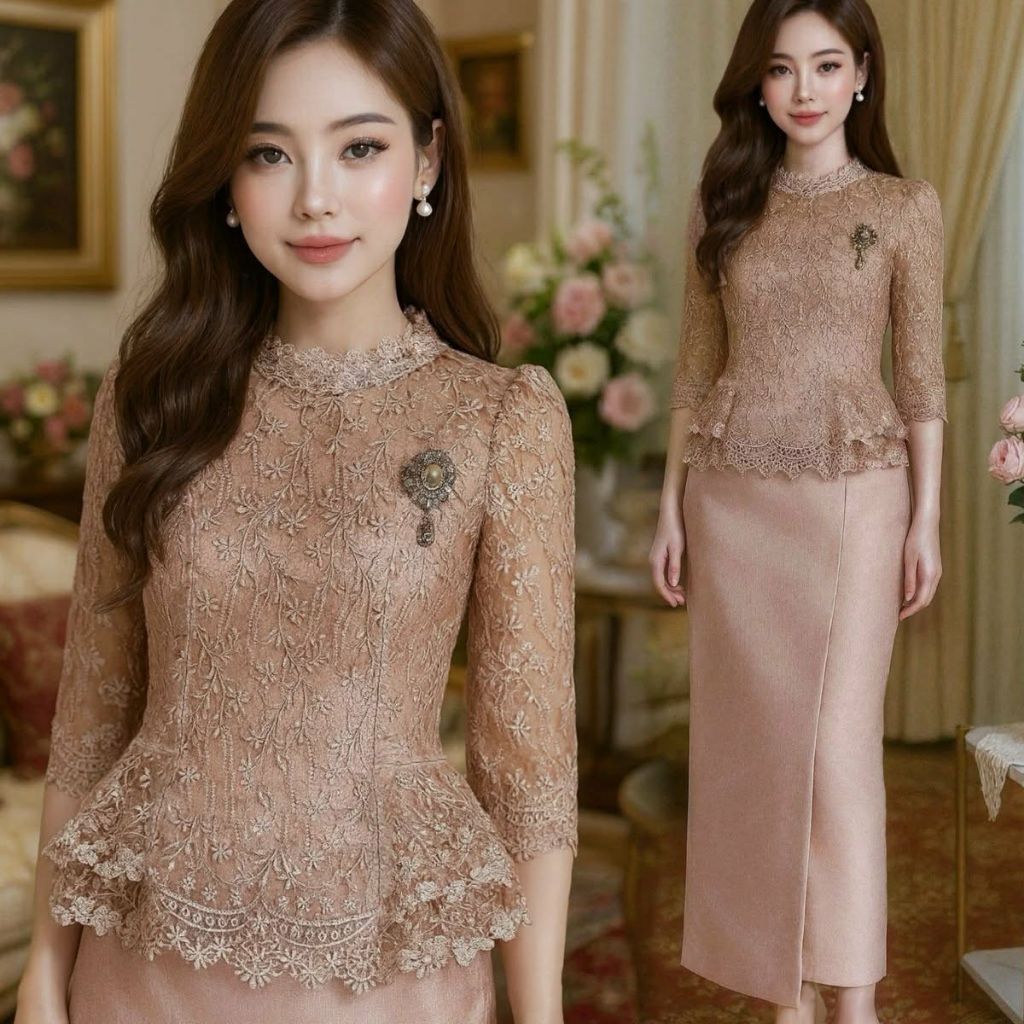 ชุดออกงาน สุดหรู ลูกไม้ใยบวบปักเลื่อมเกรดพรีเมี่ยม งานรุ่นนี้เก็บทรงสวยมาก เป๊ะ!มาก อ่านขนาดก่อนซื้อนะคะ