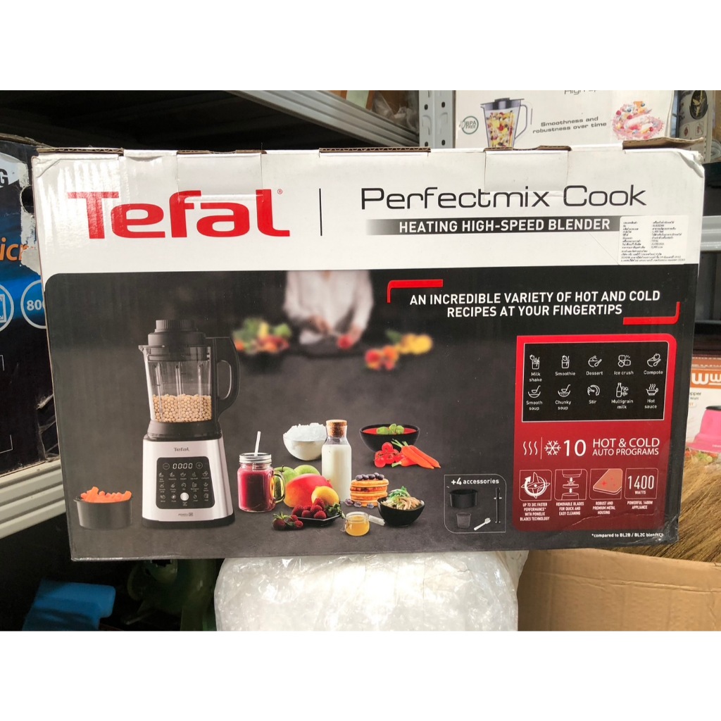 (ลดล้างสต็อก) TEfAL เครื่องปั่นน้ำผลไม้ ปั่นร้อนเย็นพลังสูง Perfectmix Cook รุ่น BL83S สีเงิน (1.75 