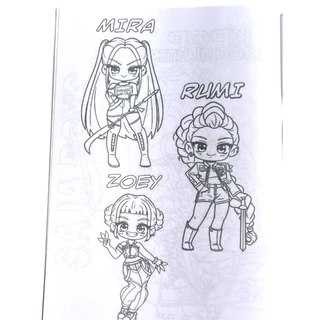 changkid แพ็กคู่ สมุดภาพระบายสี K-Pop Demon Hunters ลายศิลปินแฟนตาซี ต่อสู้ปีศาจ สวยคมชัด