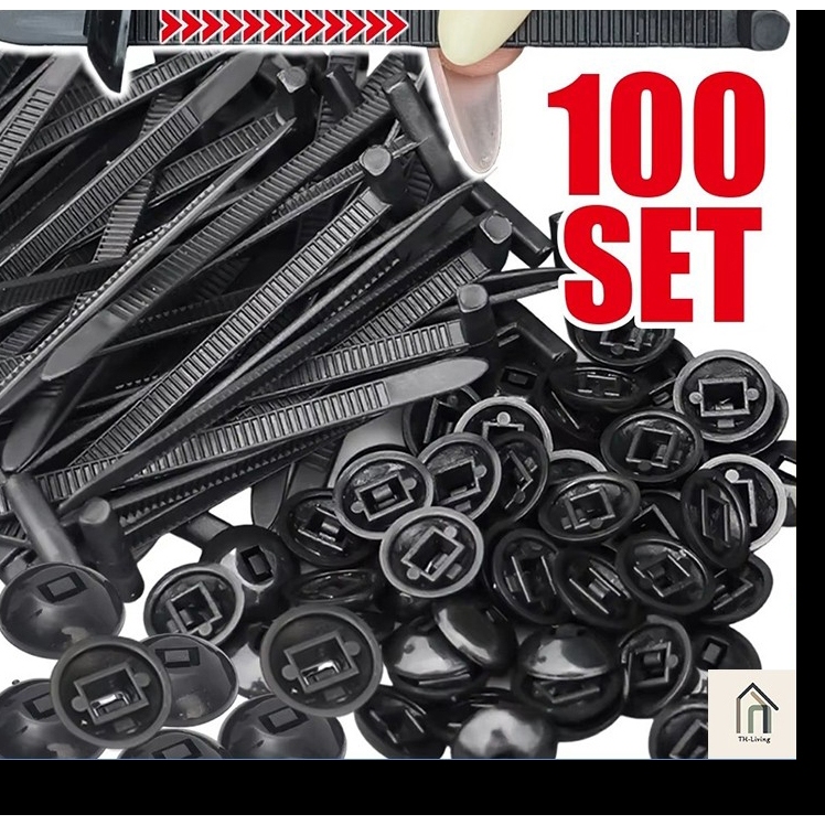 H·G เคเบิ้ลไทร์ หัวหมวก cabletie buckle คลิปล๊อคอเนกประสงค์ สำหรับซ่อมรถ/ยึดสายไฟ ใช้ง่าย ทนทาน!