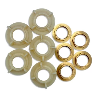 แหวนเกลียวใต้ก๊อกอ่างซิงค์ ทองเหลือง/PVC ขนาด1/2" (4 หุน)