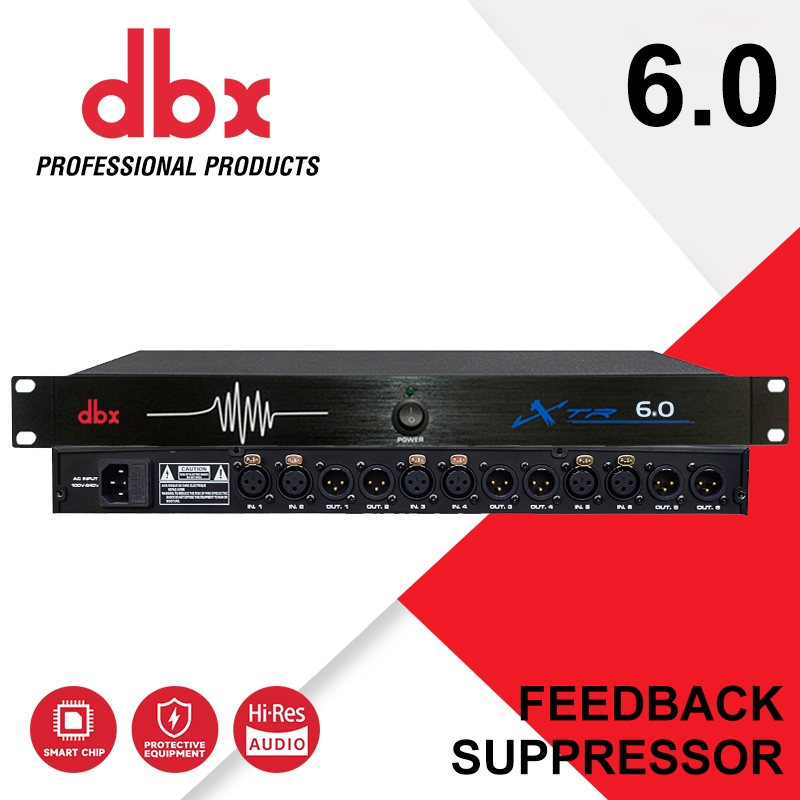 DBX 6.0 Professional Feedback Suppressor, หกในหกออกบนเวทีการแสดงไมโครโฟน Anti-swatching เรียกว่าสมาร์ทข้อเสนอแนะชิฟเตอร์