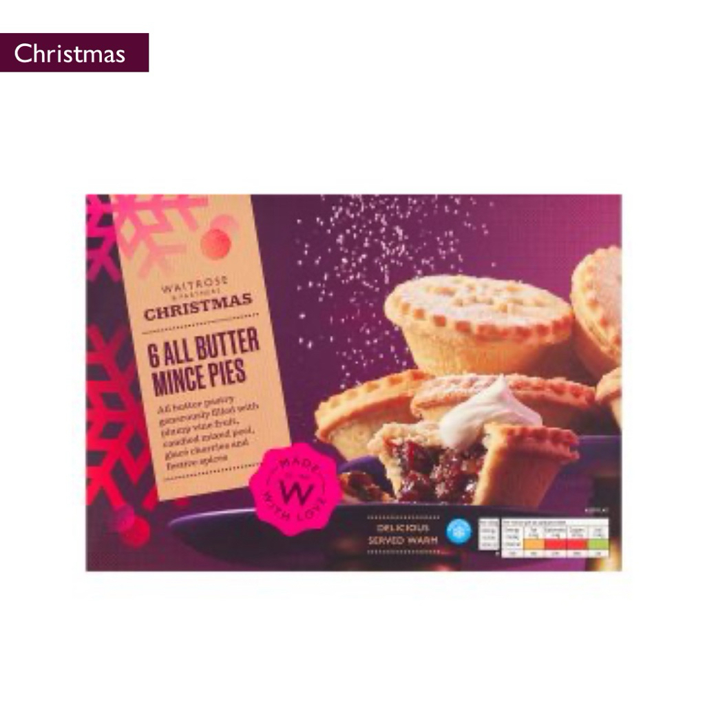 Waitrose Free From Milk & Gluten Free Mince Pies/Waitrose Christmas 6 All Butter Mince Pies/Christma