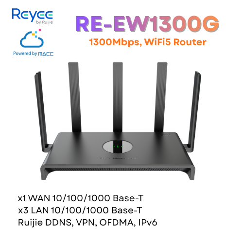RUIJIE|REYEE AC1300 Wi-Fi 5 Dual-Band Wireless Router รุ่น RG-EW1300G