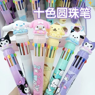 🔥ยกกล่อง36ชิ้น🔥 ปากกากดหลายสี 10 สี ปากกาลูกลื่น ปากกาหลายสี ปากกาลายการ์ตูน เครื่องเขียน ของแจก