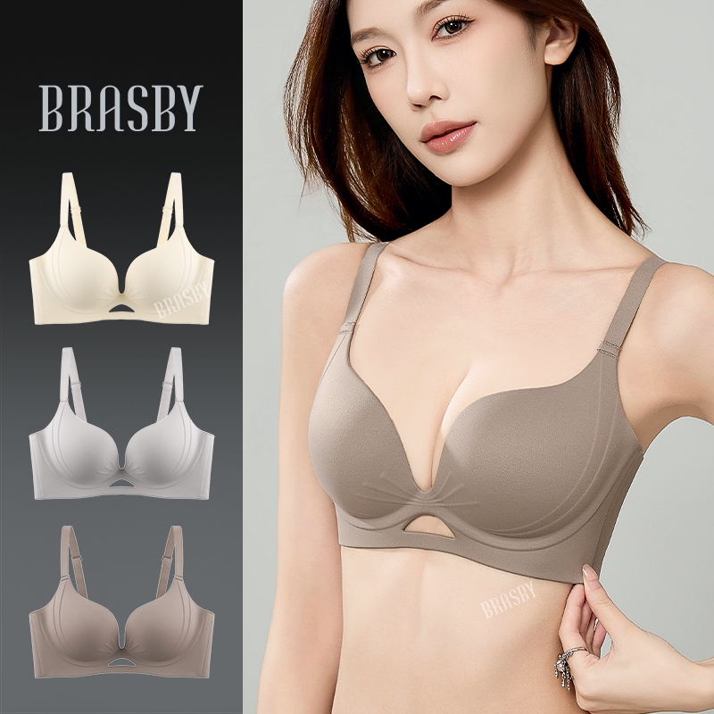 🎉Brasby🎉เสื้อชั้นในผู้หญิง Fashion Bra เสื้อชั้นในแบบไม่มีโครง บราไร้ขอบ เนียนนุ่ม ไม่ทิ้งรอยเมื่อสวมใส่เสื้อผ้า