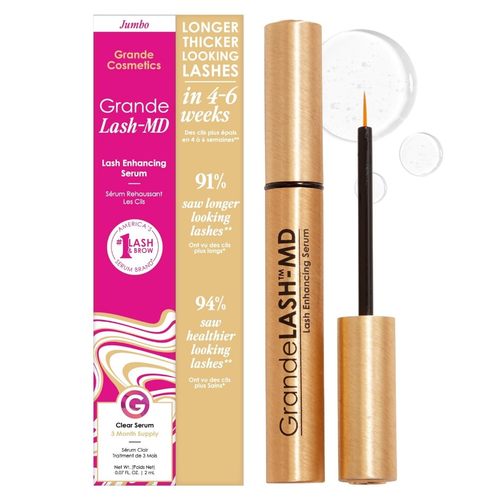 Grande Cosmetics GrandeLASH-MD Lash Enhancing Serum - สูตรผสมเปปไทด์และวิตามินเพื่อขนตาที่ยาวขึ้น หน