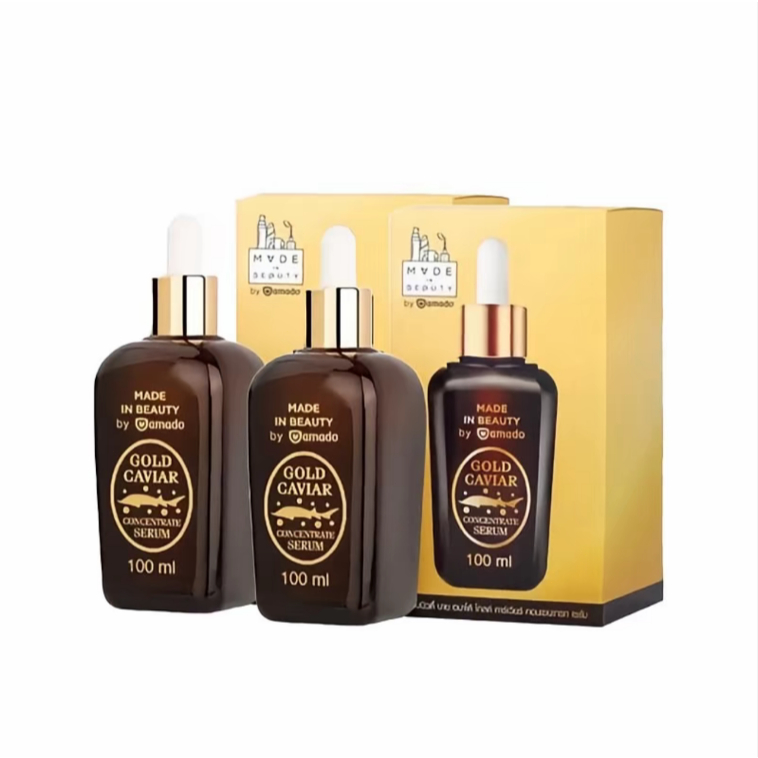 2ขวด 100ml./ขวด Amado Gold Caviar Concentrate Serum อมาโด้ โกลด์ คาร์เวียร์ คอนเซนเทรท เซรั่ม อมาโด้ เซรั่ม หน้า