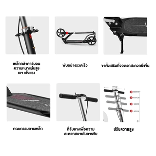 สกู๊ตเตอร์ สกูตเตอร์เด็ก มีเบรคมือ Scooter 150KGพับเก็บได้ เหมาะสำหรับเด็กโตและผู้ใหญ่