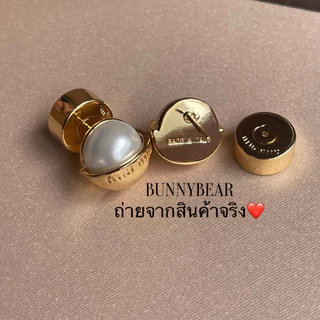 ต่างหู ไข่มุก มิว ด้านหลังต่างหูปั้มMAKE IN ITAYL แป้นปั้มชื่อแบรนด์