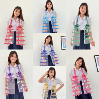 (03)พวงมาลัยใส่ธนบัตร ซองสกรีนตรง 10 ซอง พร้อมส่ง