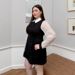 Lady M | สีใหม่! Poppy dress plussize เดรสสั้นสาวอวบ มี L-4XL สไตล์ลูกคุณหนู สวยคสาสสิก ใส่ทำงาน ออกงานกึ่งทางการ