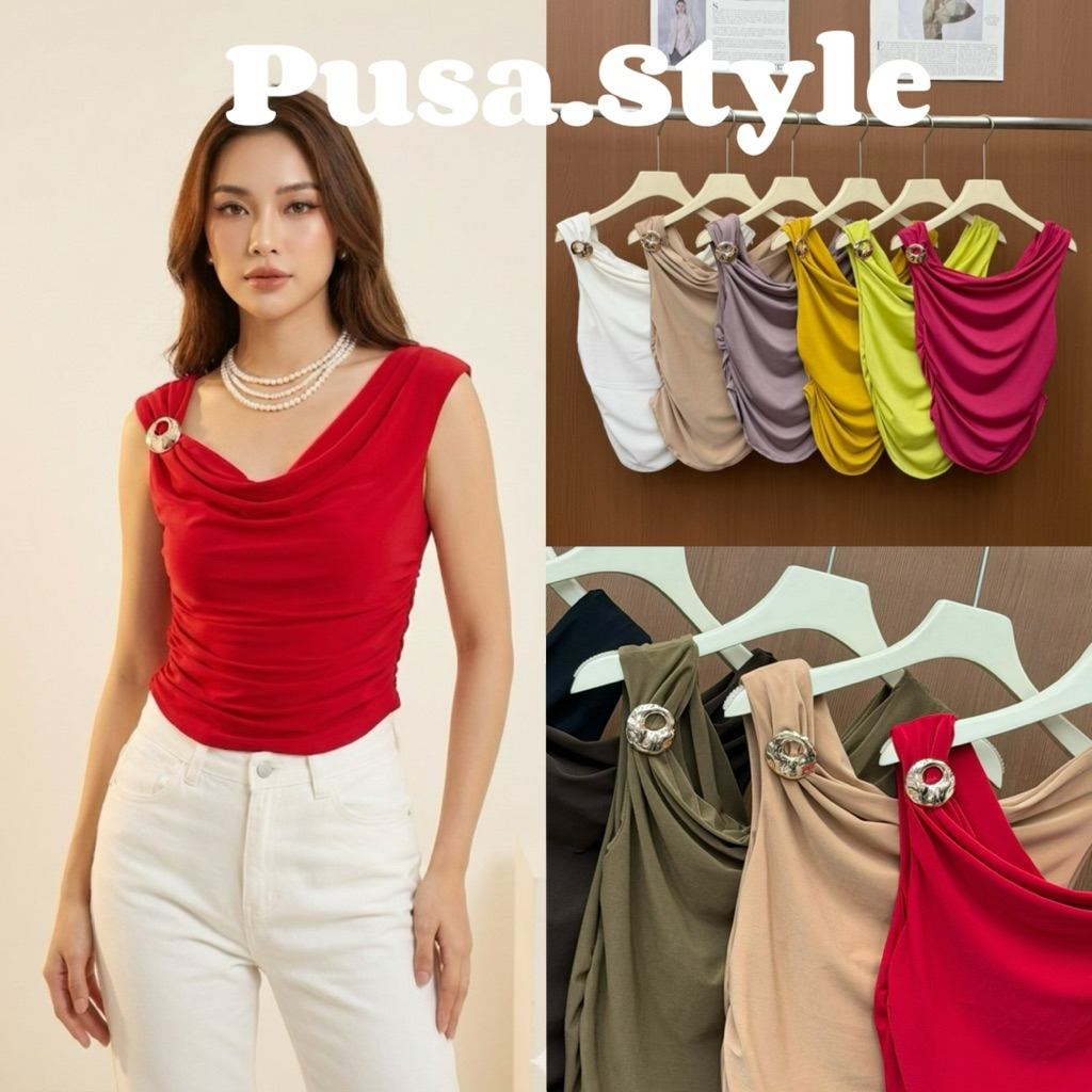 Jenny Top  เสื้อปาดไหล่ ใส่เป็นคอถ่วง✨🤍